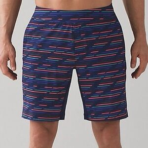 Lululemon Men's T.H.E. Short Lined 9” Multicolor Stripes with Bag, Size L